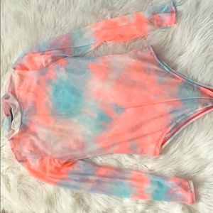 Colorful mesh festival bodysuit